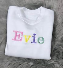 Load image into Gallery viewer, Personalised Pastel Children&#39;s Embroidered T-Shirt.
