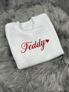 White Embroidered Sweatshirt