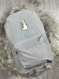 Personalised Embroidered Rabbit Name Backpack