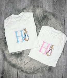 Embroidered Rabbit Easter Babygrow - BabyCraftsUK