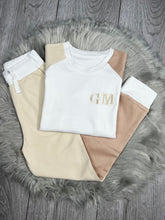 Load image into Gallery viewer, Personalised Children&#39;s Embroidered Contrast Lounge Set. (Various Colours) - BabyCraftsUK
