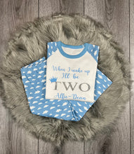 Load image into Gallery viewer, Personalised Children&#39;s Cloud Birthday Pyjama&#39;s Pink and Blue - BabyCraftsUK
