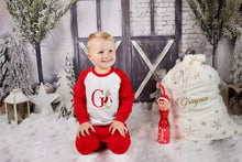 Load image into Gallery viewer, Personalised Embroidered Christmas Rabbit Raglan Pyjamas
