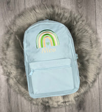 Load image into Gallery viewer, Personalised Embroidered Rainbow Backpack
