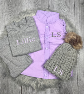 Personalised Children's Lilac Embroidered Gilet