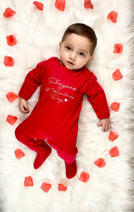 Personalised Red 1st Valentine's Babygrow