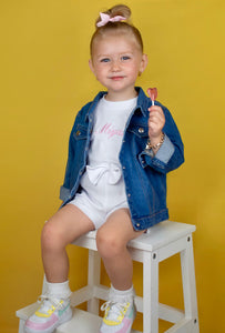 Embroidered Personalised Children's Denim Jacket - Pastels - BabyCraftsUK
