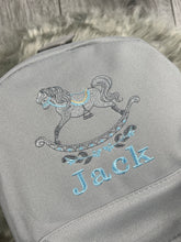 Load image into Gallery viewer, Personalised Embroidered Rocking Horse Backpack
