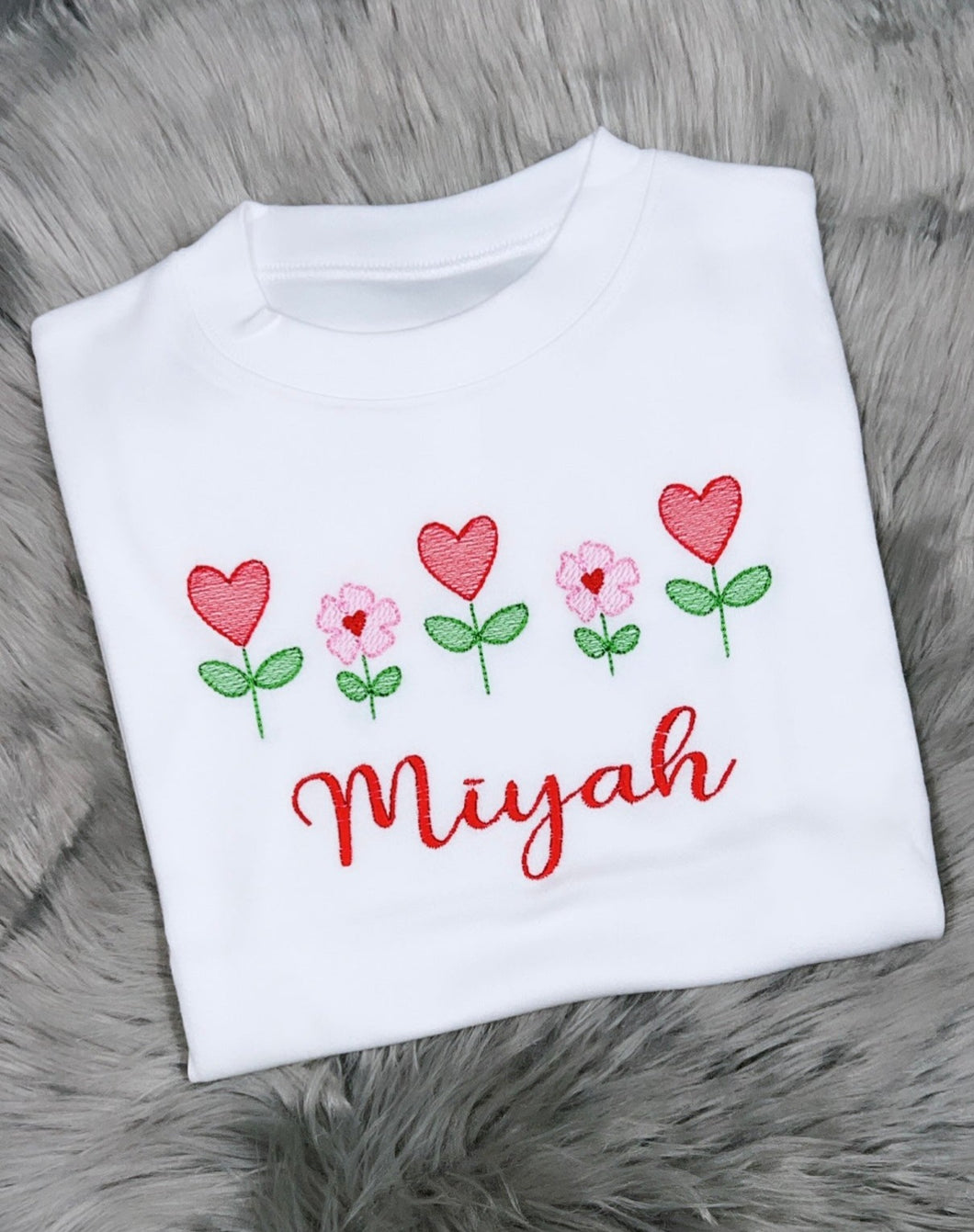 Personalised Children's Valentine's Heart Flower T-shirt