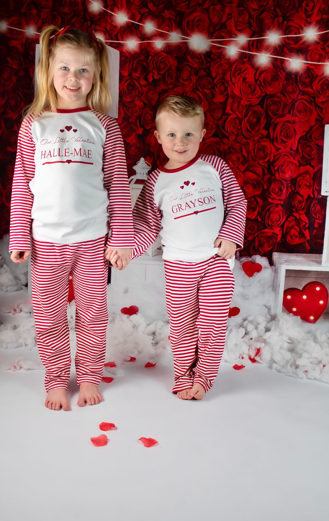 Personalised Valentine's Stripe Pyjamas