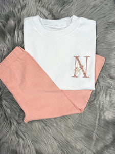 Embroidered Rose Initial T-Shirt - BabyCraftsUK