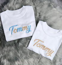 Load image into Gallery viewer, Personalised Children&#39;s Embroidered T-Shirt.
