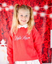 Load image into Gallery viewer, Personalised Children&#39;s Red Embroidered Christmas Jumper/Sweatshirt
