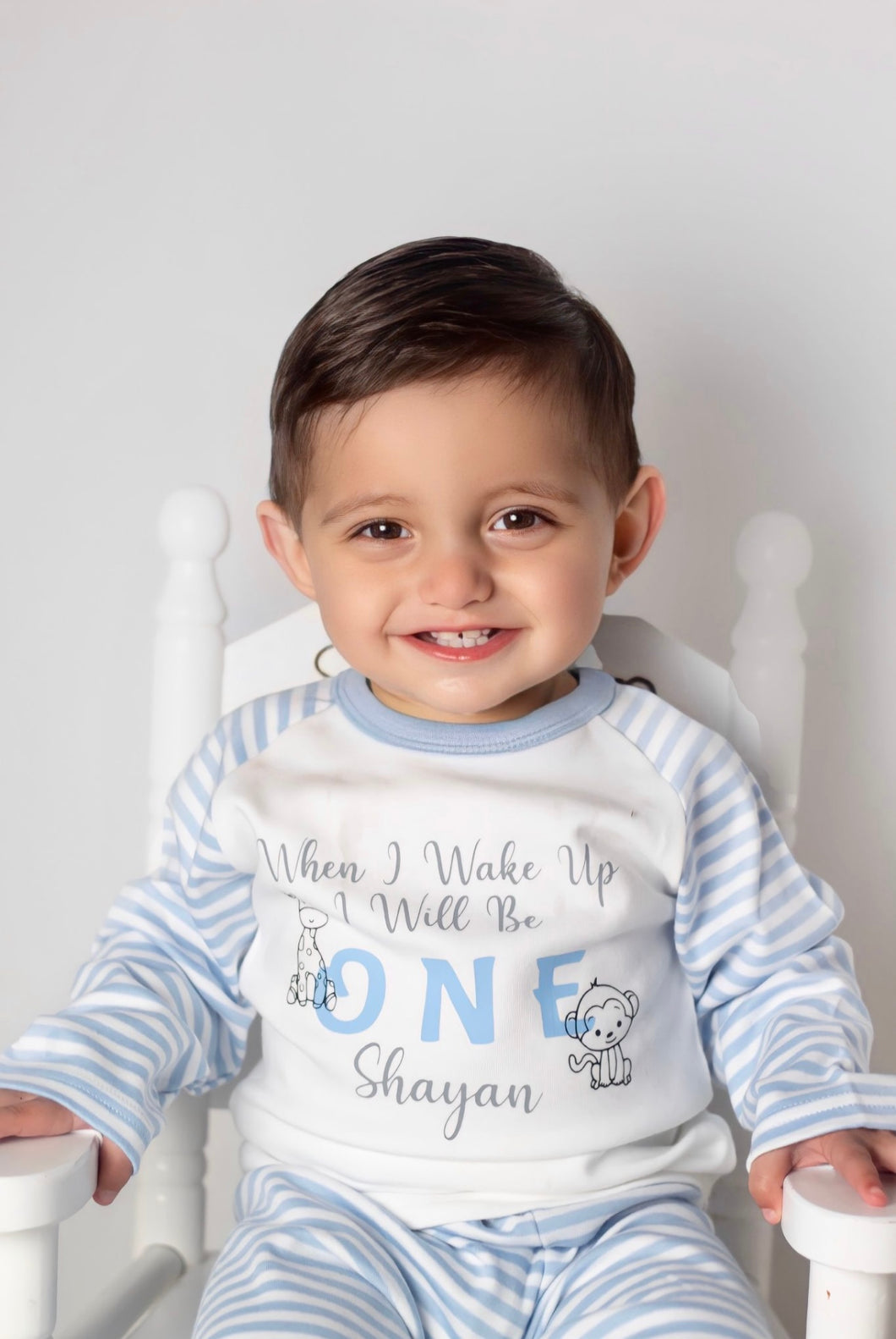 Personalised Children's Blue Safari Animal Birthday Pyjama's