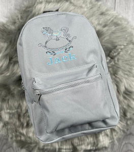 Personalised Embroidered Rocking Horse Backpack