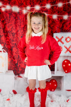 Load image into Gallery viewer, Personalised Children&#39;s Red Embroidered Valentine Jumper/Sweatshirt
