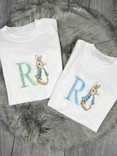 Load image into Gallery viewer, Personalised Children&#39;s Embroidered Rabbit T-shirt
