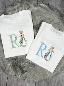 Personalised Children's Embroidered Rabbit T-shirt