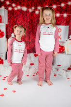 Load image into Gallery viewer, Personalised Valentine&#39;s Stripe Pyjamas
