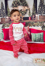 Load image into Gallery viewer, Personalised Embroidered Reindeer Trio Christmas Pyjamas
