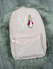 Load image into Gallery viewer, Personalised Embroidered Rabbit Initial Backpack
