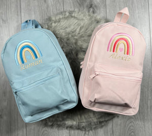 Personalised Embroidered Rainbow Backpack
