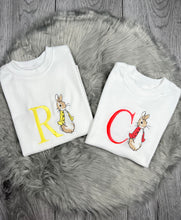 Load image into Gallery viewer, Personalised Children&#39;s Embroidered Rabbit T-shirt
