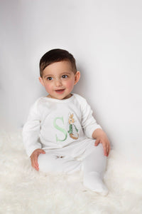 Embroidered Rabbit Easter Babygrow