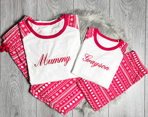 Personalised Embroidered Christmas Pyjamas - Women's