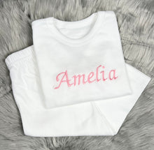 Load image into Gallery viewer, Personalised Children&#39;s Embroidered White Pyjamas. - BabyCraftsUK
