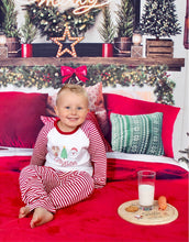 Load image into Gallery viewer, Personalised Embroidered Stripe Santa Christmas Pyjamas
