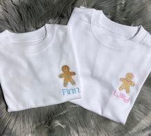 Load image into Gallery viewer, Personalised Children&#39;s Christmas Gingerbread Tee
