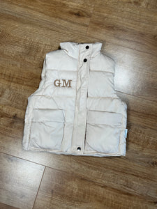 Personalised Children's Cream Embroidered Gilet 