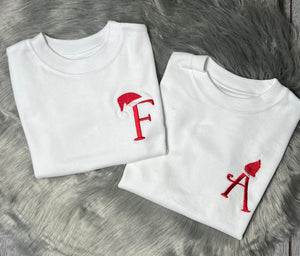 Personalised Children's Christmas Initial T-Shirt - BabyCraftsUK