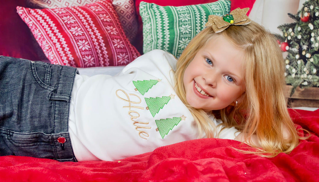 Personalised Embroidered Christmas Tree Tee