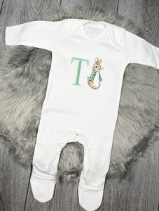 Embroidered Rabbit Easter Babygrow - BabyCraftsUK