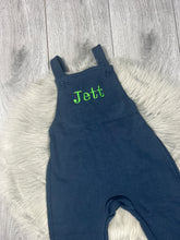 Load image into Gallery viewer, Personalised Children&#39;s Embroidered Dungarees. Navy
