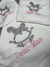 Load image into Gallery viewer, Personalised Embroidered Rocking Horse Baby Bundle
