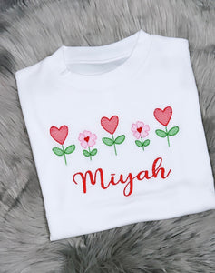Personalised Children's Heart Flower Sweatshirt