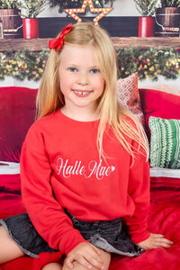 Personalised Children's Red Embroidered Valentine Jumper/Sweatshirt