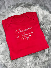 Load image into Gallery viewer, Personalised Red 1st Valentine&#39;s Babygrow
