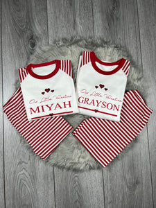 Personalised Valentine's Stripe Pyjamas