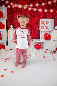 Personalised Valentine's Stripe Pyjamas