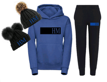 Load image into Gallery viewer, Personalised Children&#39;s Royal Blue &amp; Black Tracksuit
