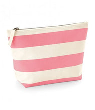 Load image into Gallery viewer, Personalised stripe accessory bag/makeup bag. Navy,Grey,Pink. - BabyCraftsUK
