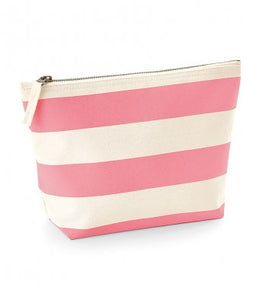 Personalised stripe accessory bag/makeup bag. Navy,Grey,Pink. - BabyCraftsUK