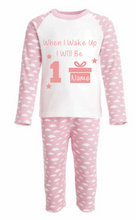 Load image into Gallery viewer, Personalised children&#39;s pink cloud birthday pyjamas. - BabyCraftsUK
