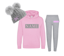 Load image into Gallery viewer, Personalised Children&#39;s Pink &amp; Grey Tracksuit
